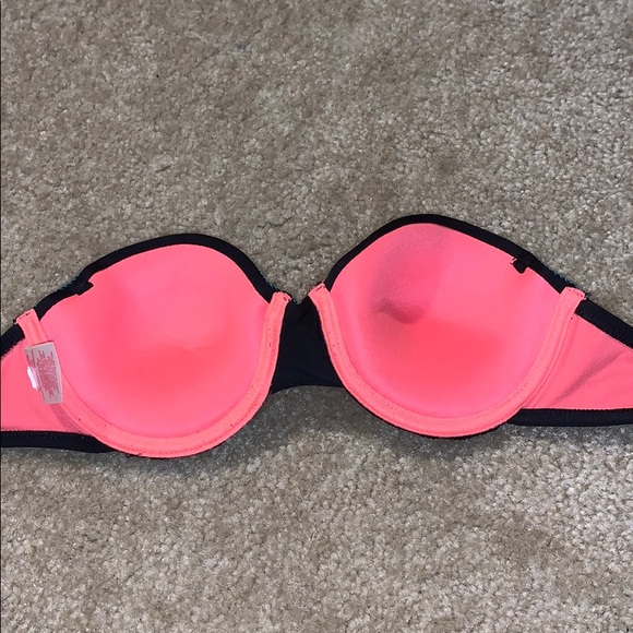 Pink and Black Bandeau Bikini Top - Picture 2 of 3